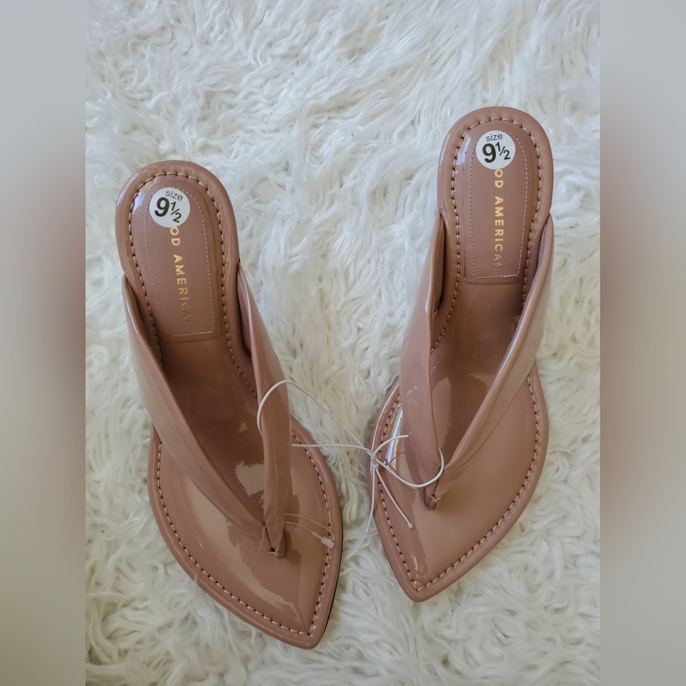 Good American Size 9.5 Dusty Pink Patent Leather Heels NWOB - Picture 3 of 7